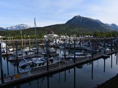 01C Sailing Boats In Harbour At Skagway Alaska With A B Mountain Above